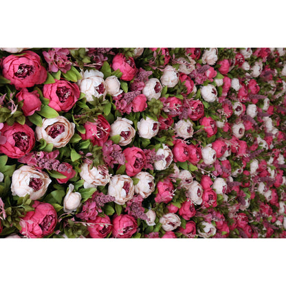 Valar Flowers Roll Up Fabric Artificial Flower Wall Wedding Backdrop, Floral Party Decor, Event Photography-VF-334