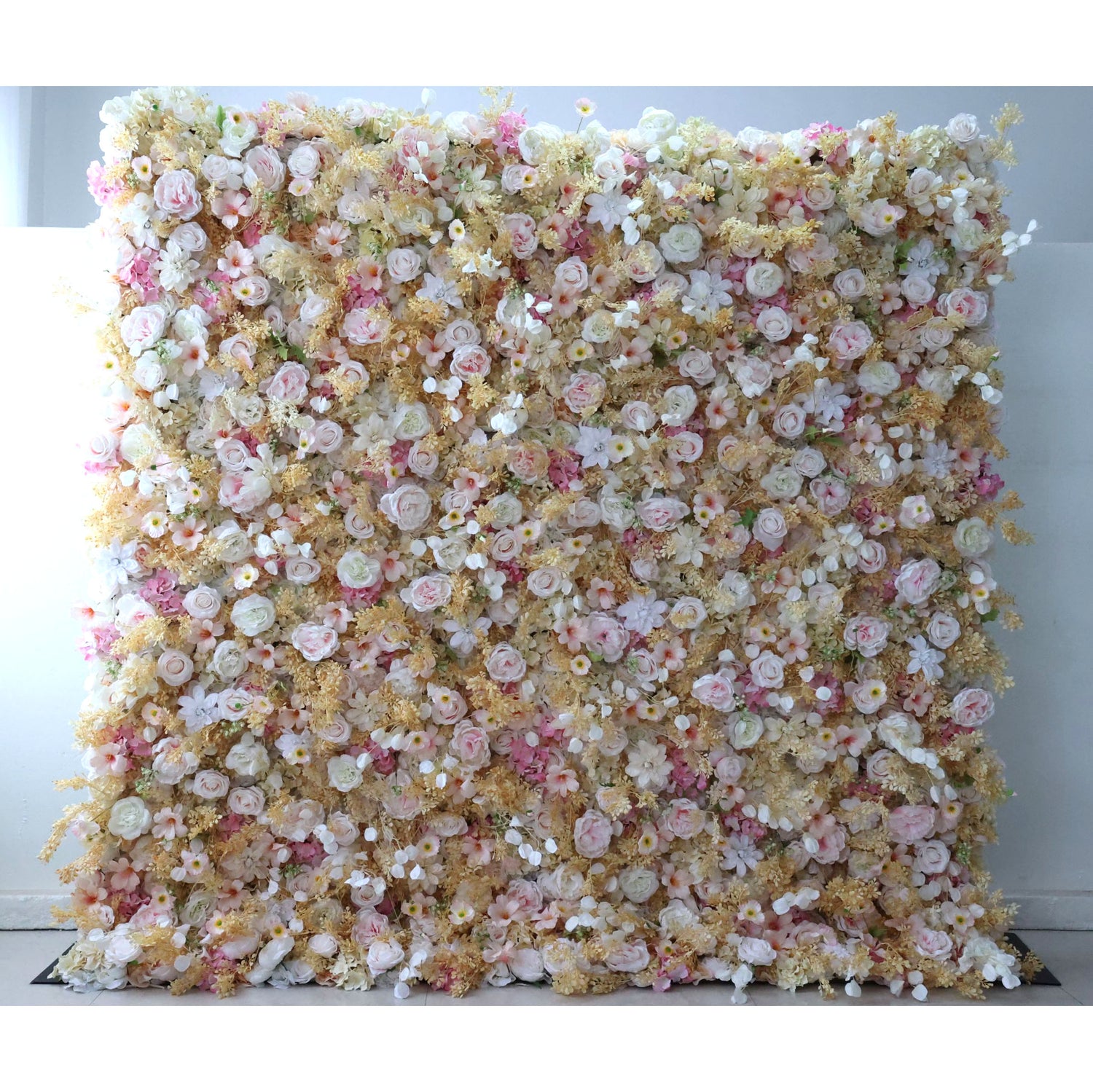 Valar Flowers Roll Up Fabric Artificial Flower Wall Wedding Backdrop, Floral Party Decor, Event Photography-VF-331