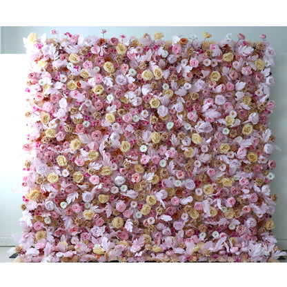 Valar fleurs Roll Up tissu fleur artificielle mur mariage toile de fond, décor de fête Floral, événement photographie-VF-330