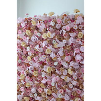 Valar Flowers Roll Up Fabric Artificial Flower Wall Wedding Backdrop, Floral Party Decor, Event Photography-VF-330