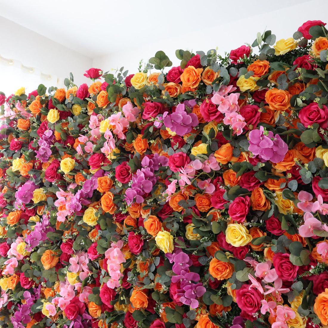 Valar Flowers Roll Up Fabric Artificial Flower Wall Wedding Backdrop, Floral Party Decor, Event Photography-VF-308