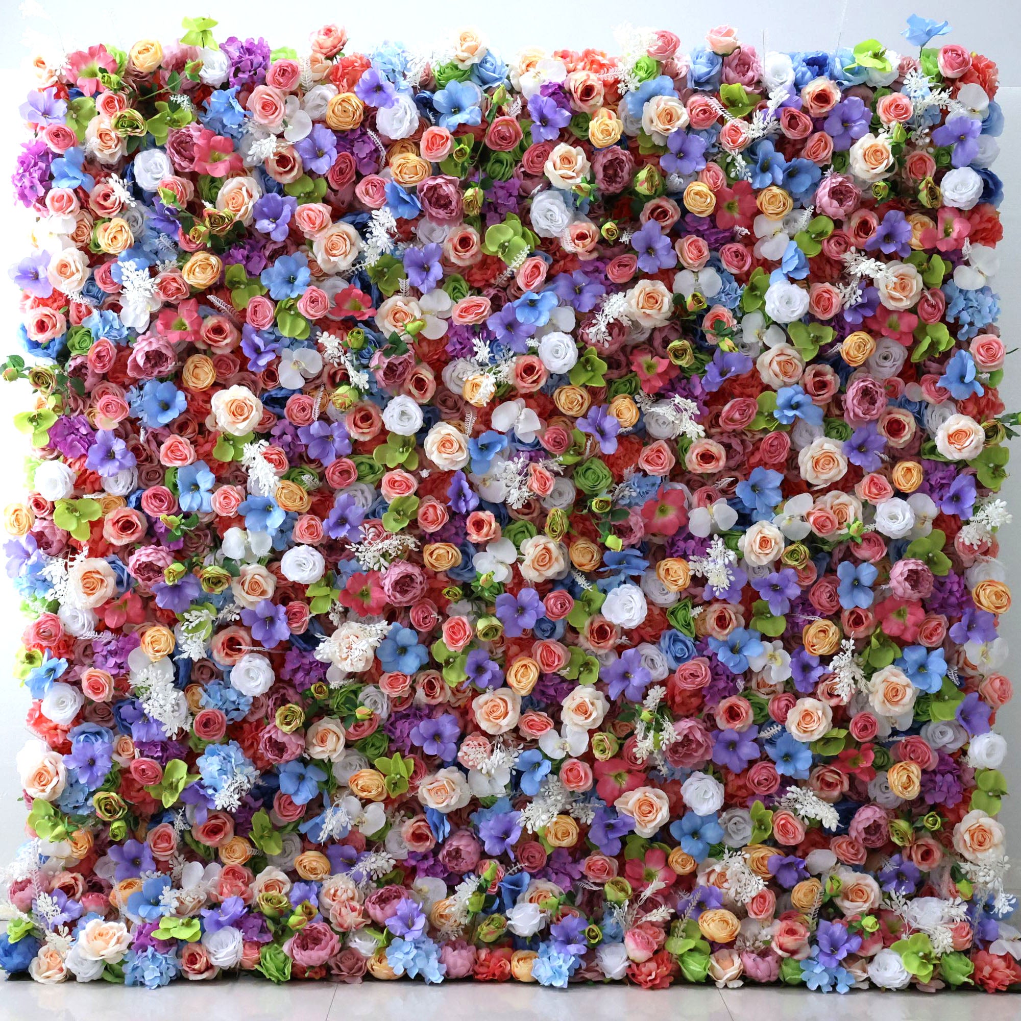 Valar Flowers Roll Up Fabric Artificial Flower Wall Wedding Backdrop, Floral Party Decor, Event Photography-VF-328