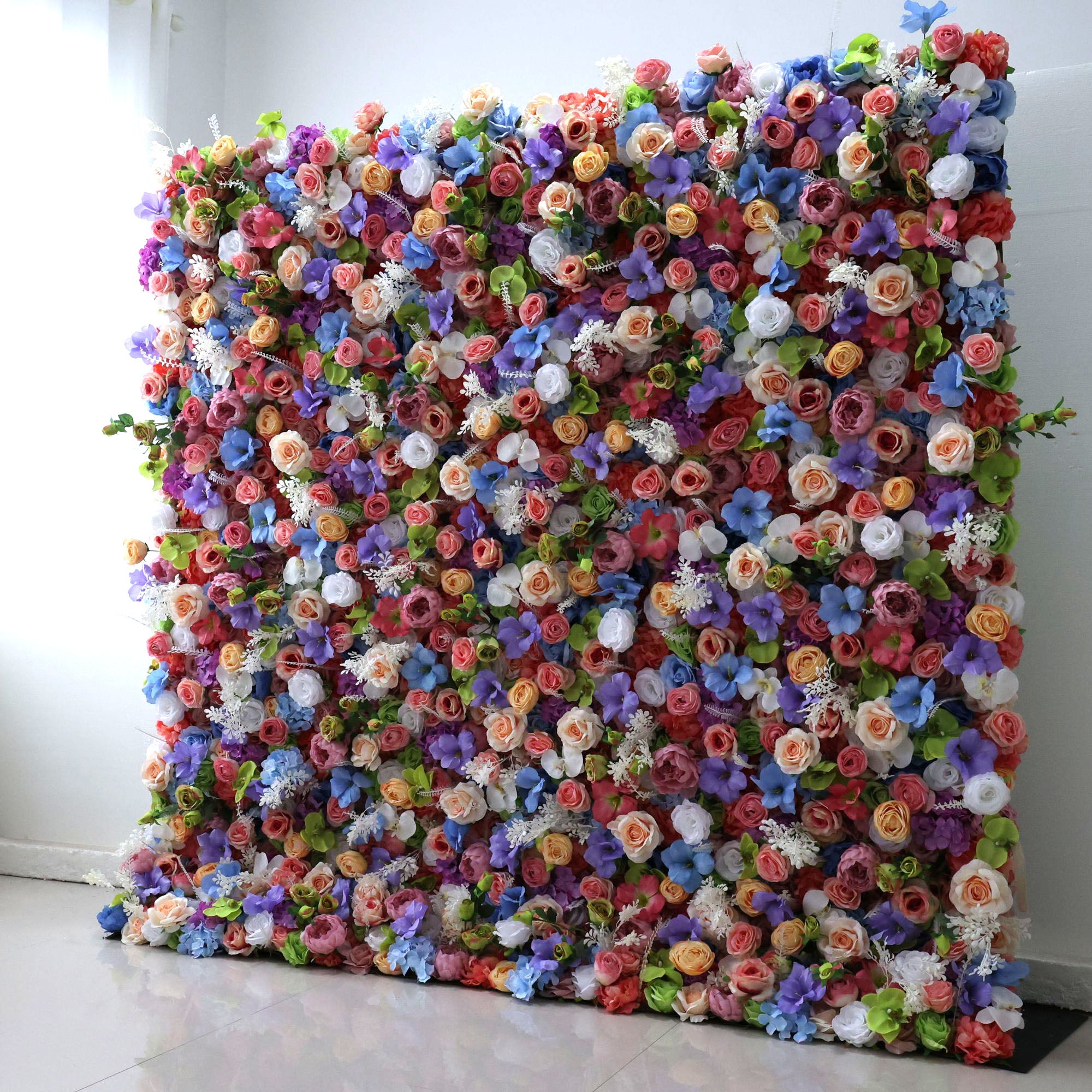 Valar Flowers Roll Up Fabric Artificial Flower Wall Wedding Backdrop, Floral Party Decor, Event Photography-VF-328