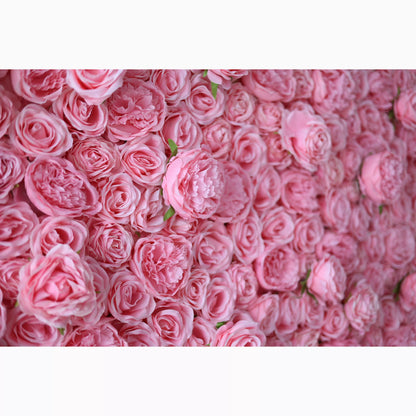 Les fleurs de Valar enroulent le mur floral rose élégant artificiel de tissu: le décor par excellence de station thermale pour Ambience-VF-217 tranquille