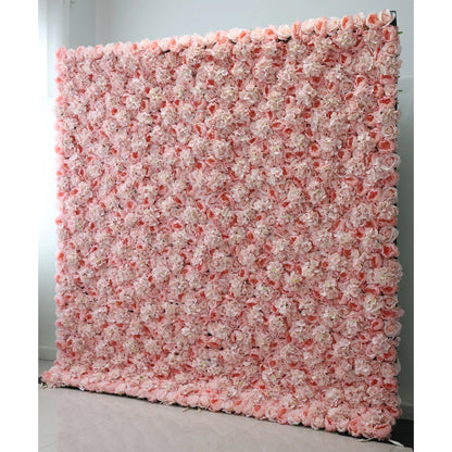 Valar Flores Roll Up Tecido Artificial Rose Fog e Deep Chestnut Flor Parede Wedding Backdrop, Decoração Floral Festa, Fotografia Evento-VF-021-2