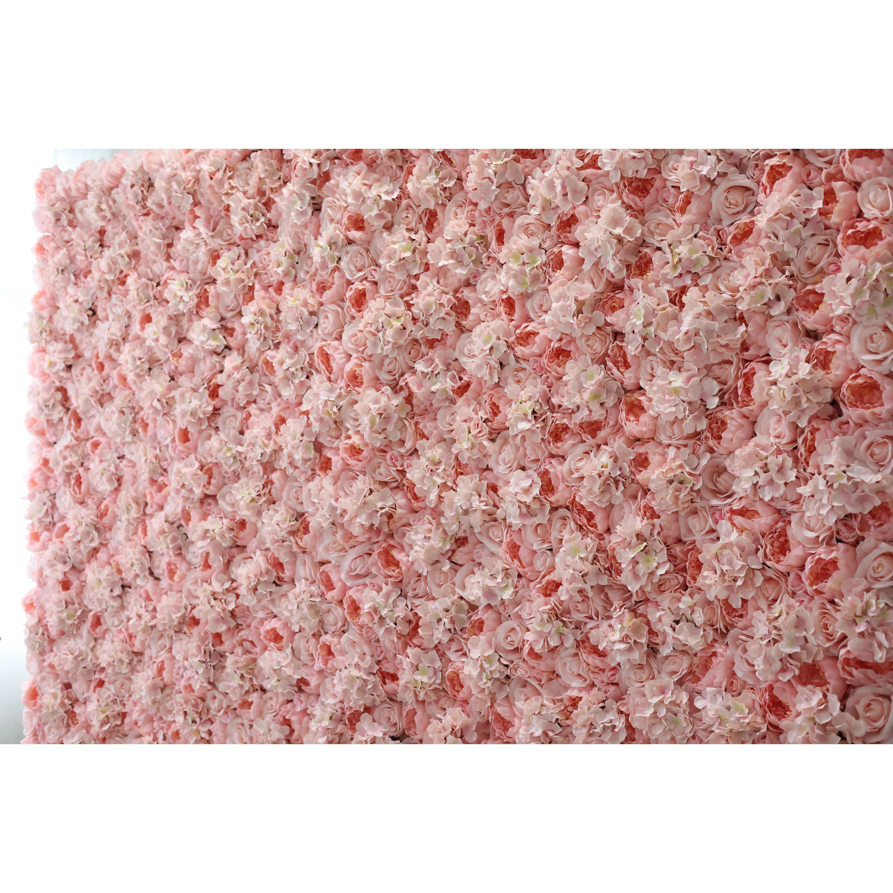 Valar fleurs Roll Up tissu artificiel Rose brouillard et châtaignier profond fleur mur mariage toile de fond, décor de fête Floral, événement photographie-VF-021-2