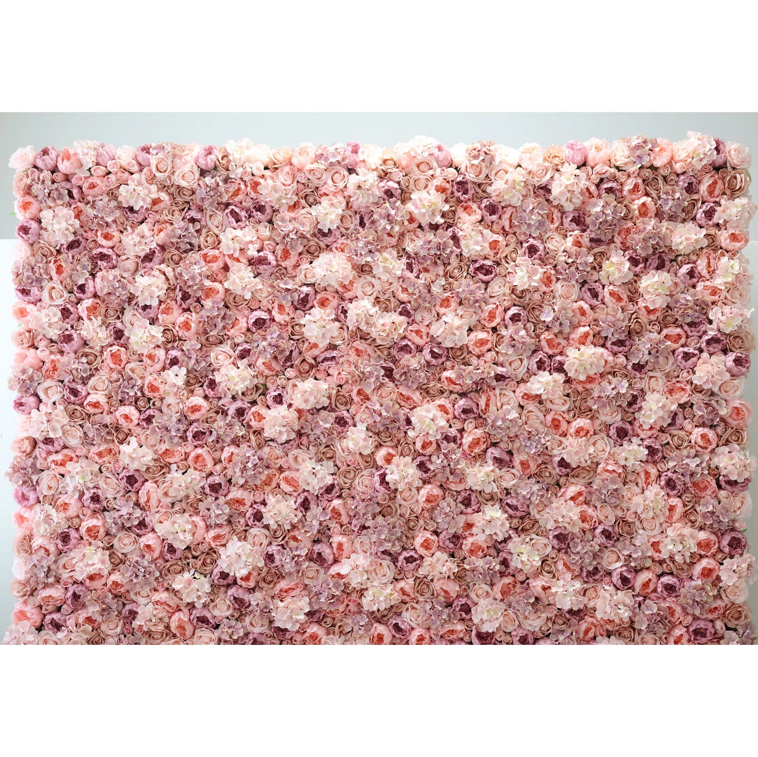 Valar Flowers Roll Up Fabric Artificial Ruddy Pink Flower Wall Wedding Backdrop, Floral Party Decor, Event Photography-VF-021