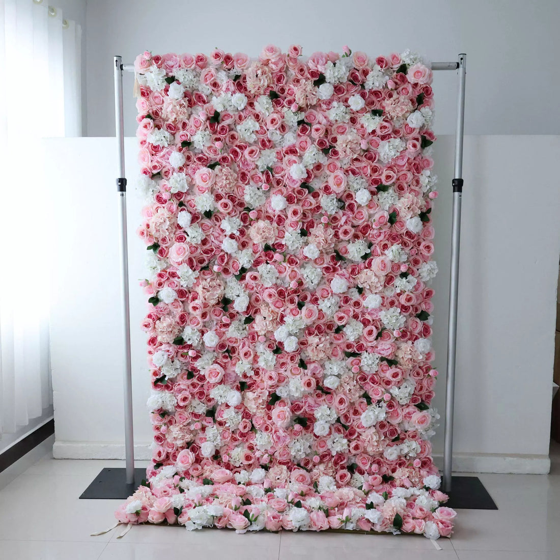 Valar fleurs Roll Up tissu fleur artificielle mur mariage toile de fond, décor de fête Floral, événement photographie-VF-312