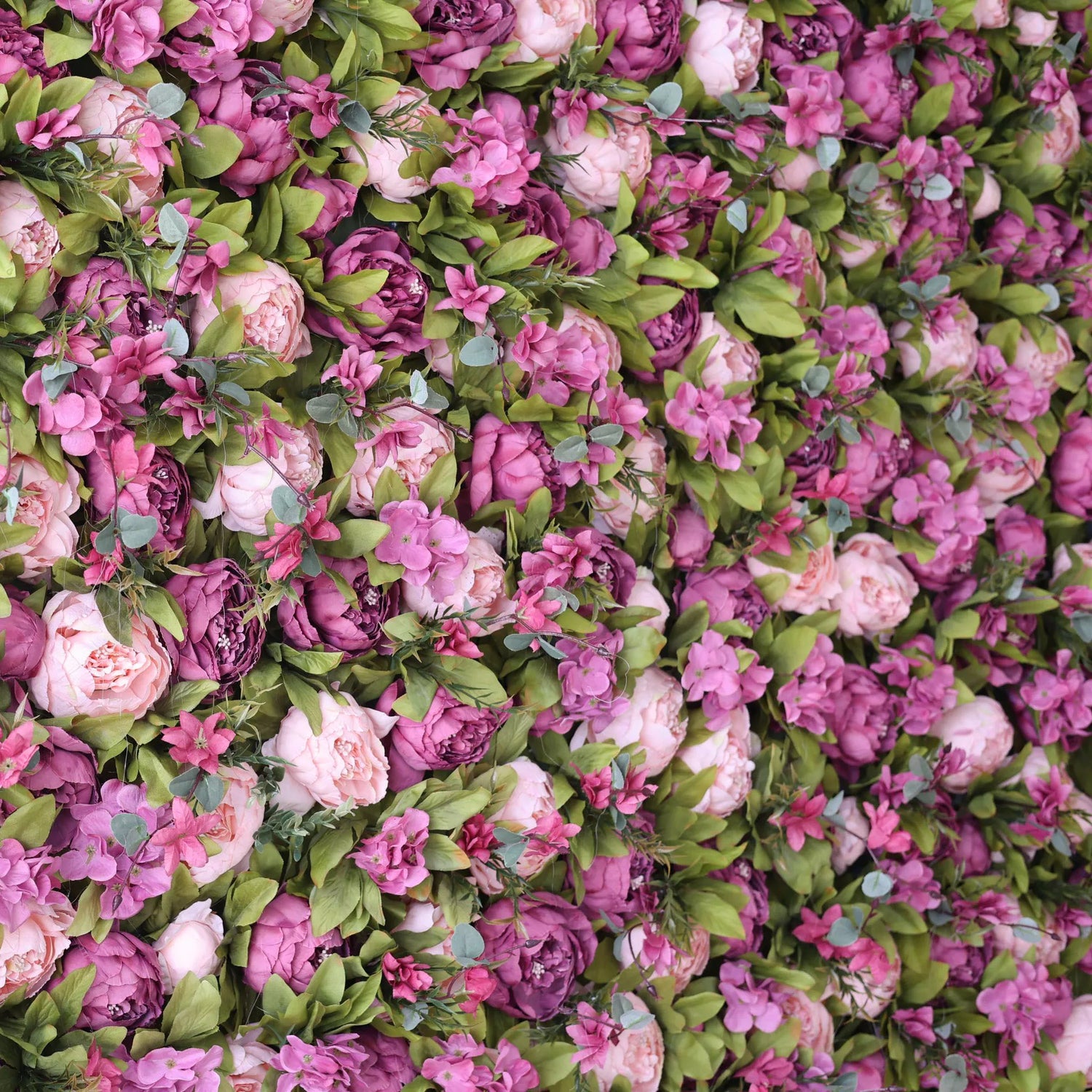 Valar Flowers Roll Up Fabric Artificial Turkish Rose and Light Orchid Color With Pale Olive Green Leaves Flower Wall Wedding Backdrop, Floral Party Decor, Event Photography-VF-001