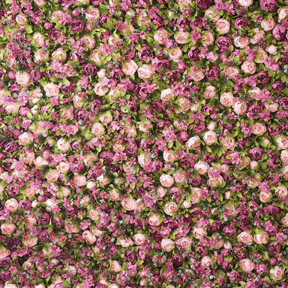 Valar Flores Roll Up Tecido Rosa Turca Artificial e Cor de Orquídea Clara Com Folhas Verde Oliva Pálido Parede Flor Cenário de Casamento, Decoração Floral de Festa, Fotografia de Evento-VF-001