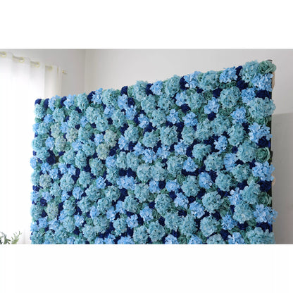 Valar Flowers presenta: Flor Azul, una cautivadora variedad de flores turquesas y azul profundo, la pared perfecta para temas oceánicos, eventos náuticos y espacios interiores tranquilos-VF-223