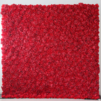 Valar Flowers Roll Up Artificial Flower Wall Backdrop: Radiant Red Rhapsody - From Passionate Gatherings to Intimate Affairs.