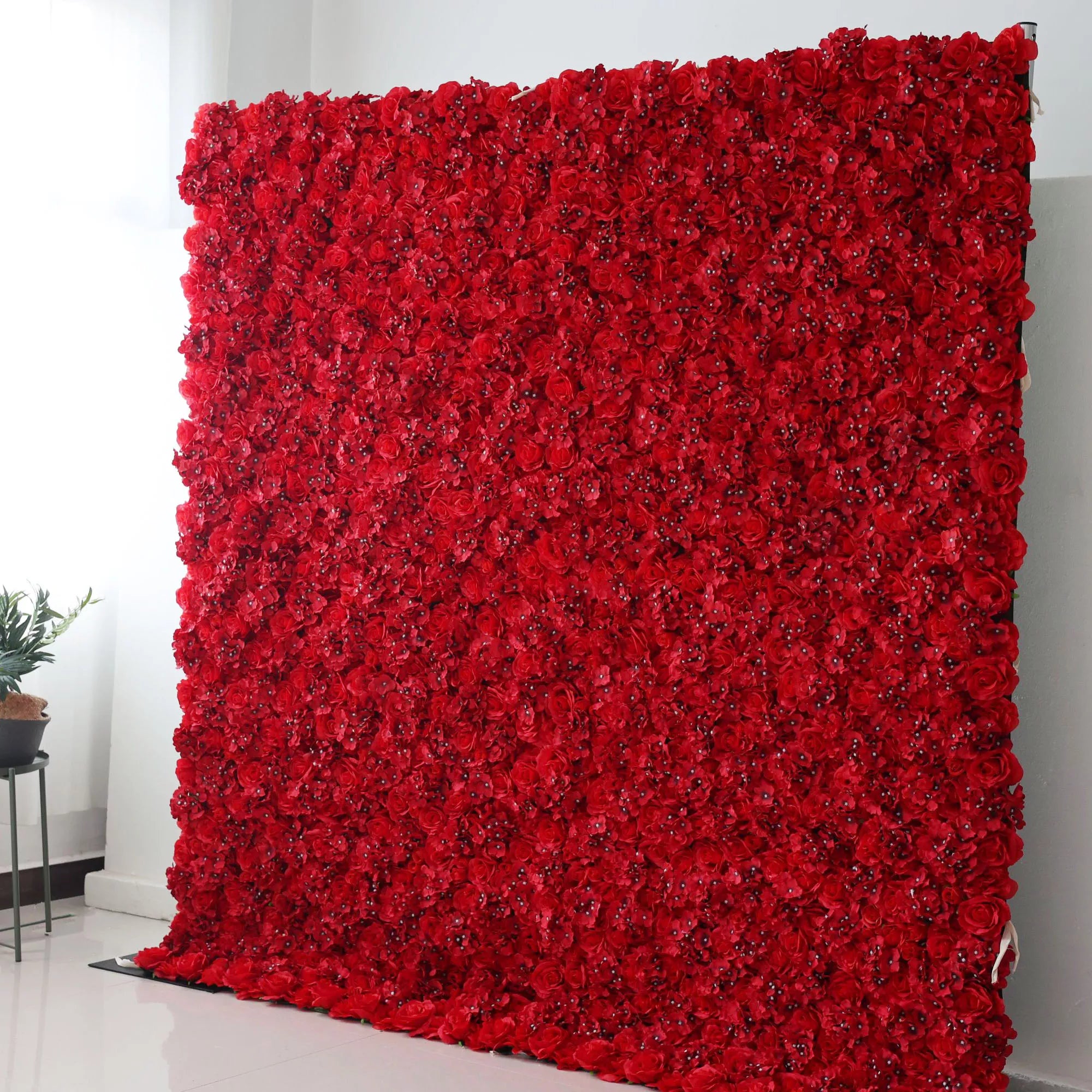 Valar Flowers Roll Up Backdrop: Experience a rhapsody in red, symbolizing love and passion. Perfect for romantic gatherings or poignant moments, this backdrop embodies fervor and deep sentiments. Revel in Valar&