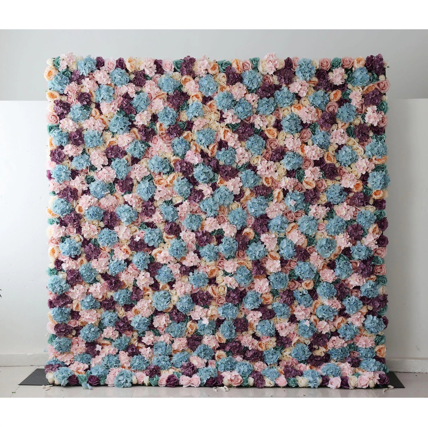 Valar Flowers Roll Up Fondo de pared de flores artificiales: patchwork pastel - una mezcla de tonos apagados para noches encantadas-VF-235