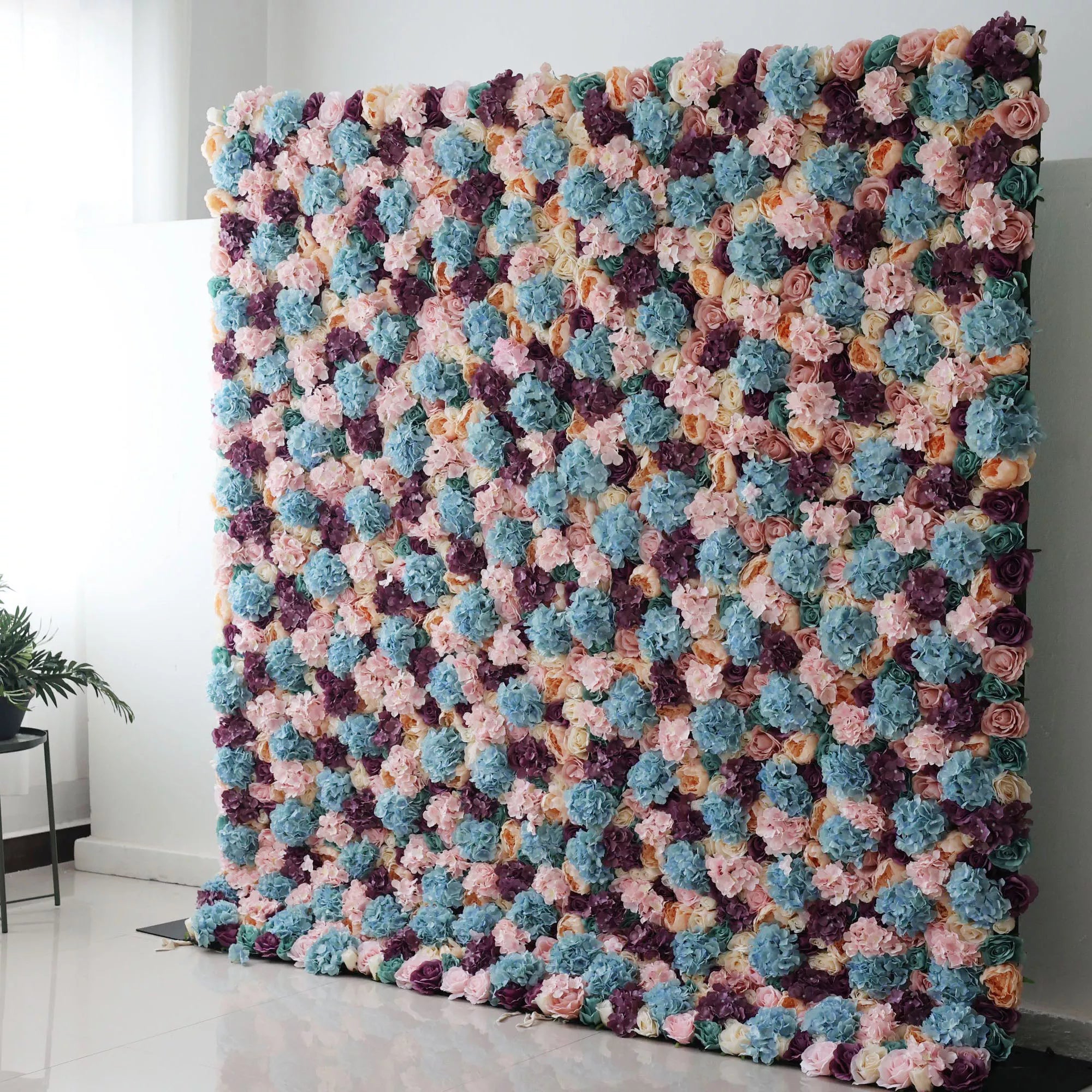 Valar Flowers Roll Up Backdrop: Journey through a tapestry of soft hues with our Pastel Patchwork. An enchanting blend of blooms perfect for serene settings. Dive into Valar&