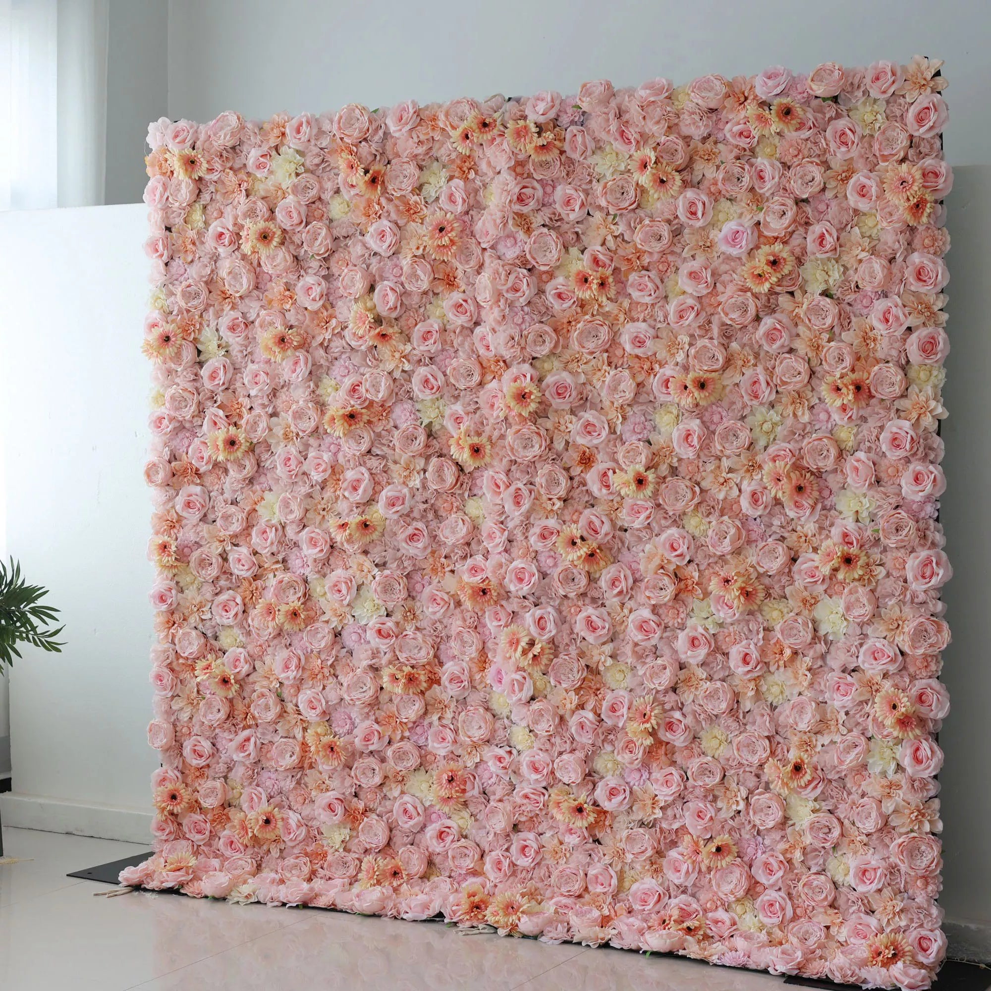 Valar Flores Roll Up Artificial Flor Wall Backdrop: Pastel Perfection - Um País das Maravilhas Caprichoso de Tons Suaves e Beleza Suave-VF-238