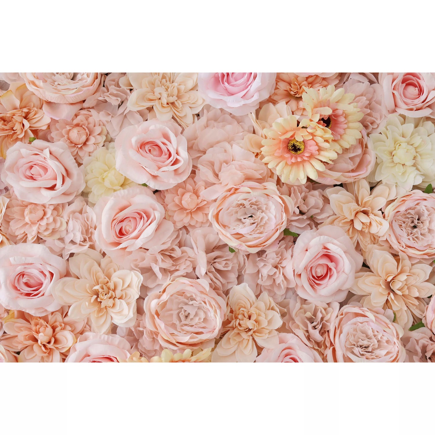 Valar fleurs rouler jusqu’à fleur artificielle mur toile de fond : Perfection pastel - un pays des merveilles lunatique de teintes douces et beauté douce-VF-238