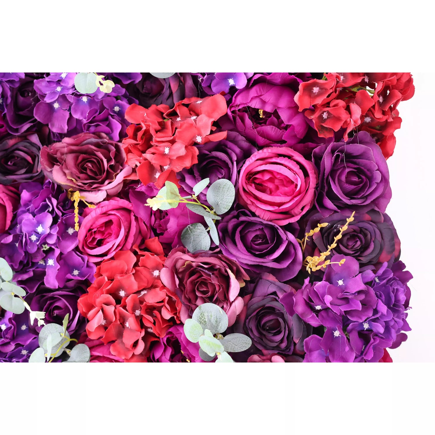 Valar Flowers Roll Up Artificial Flower Wall Backdrop: Enchanted Twilight-Plongez dans un duo de rêve de passion et de Mystery-VF-237