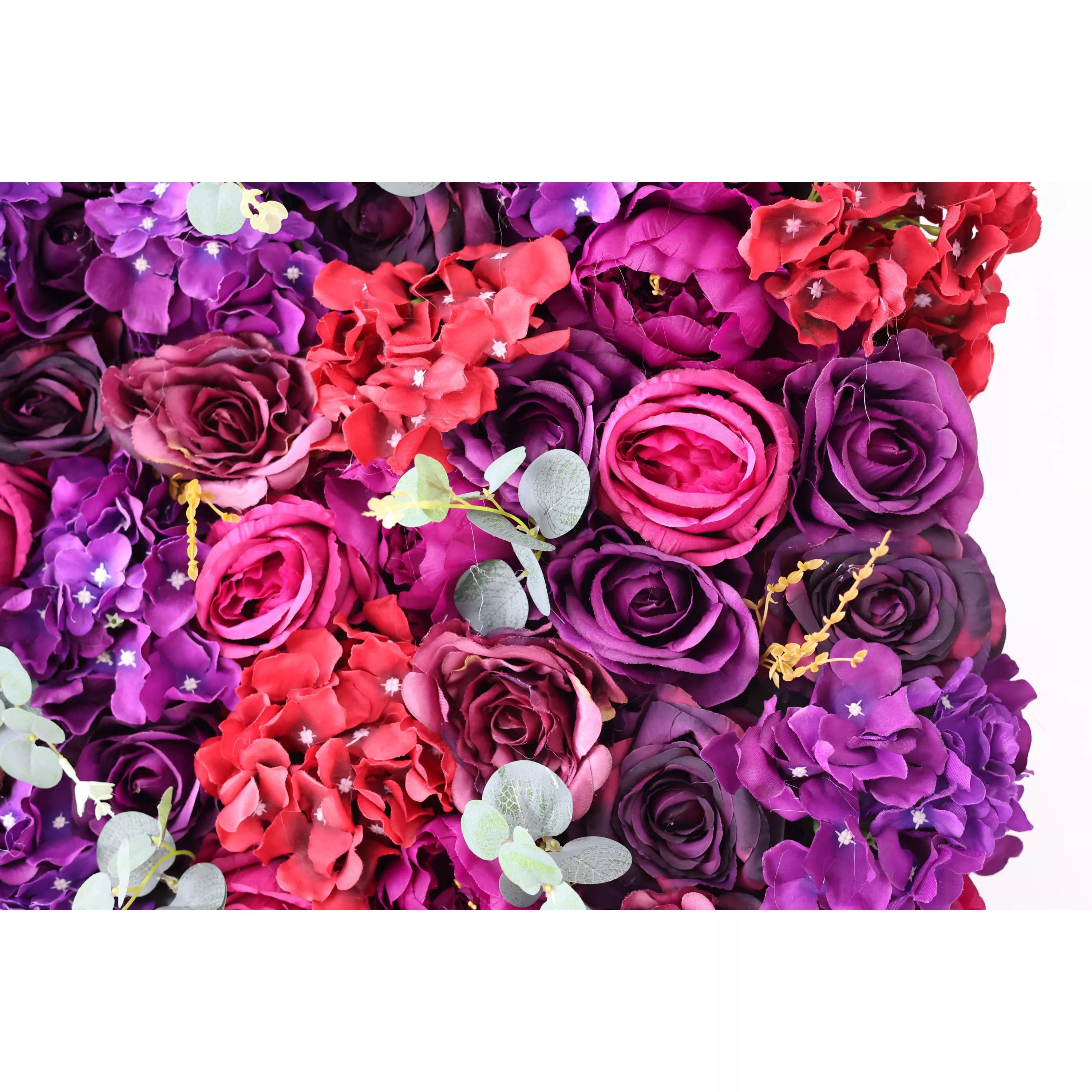 Valar Flowers Roll Up Artificial Flower Wall Backdrop: Enchanted Twilight - Sumérgete en un dúo de ensueño de pasión y misterio-VF-237