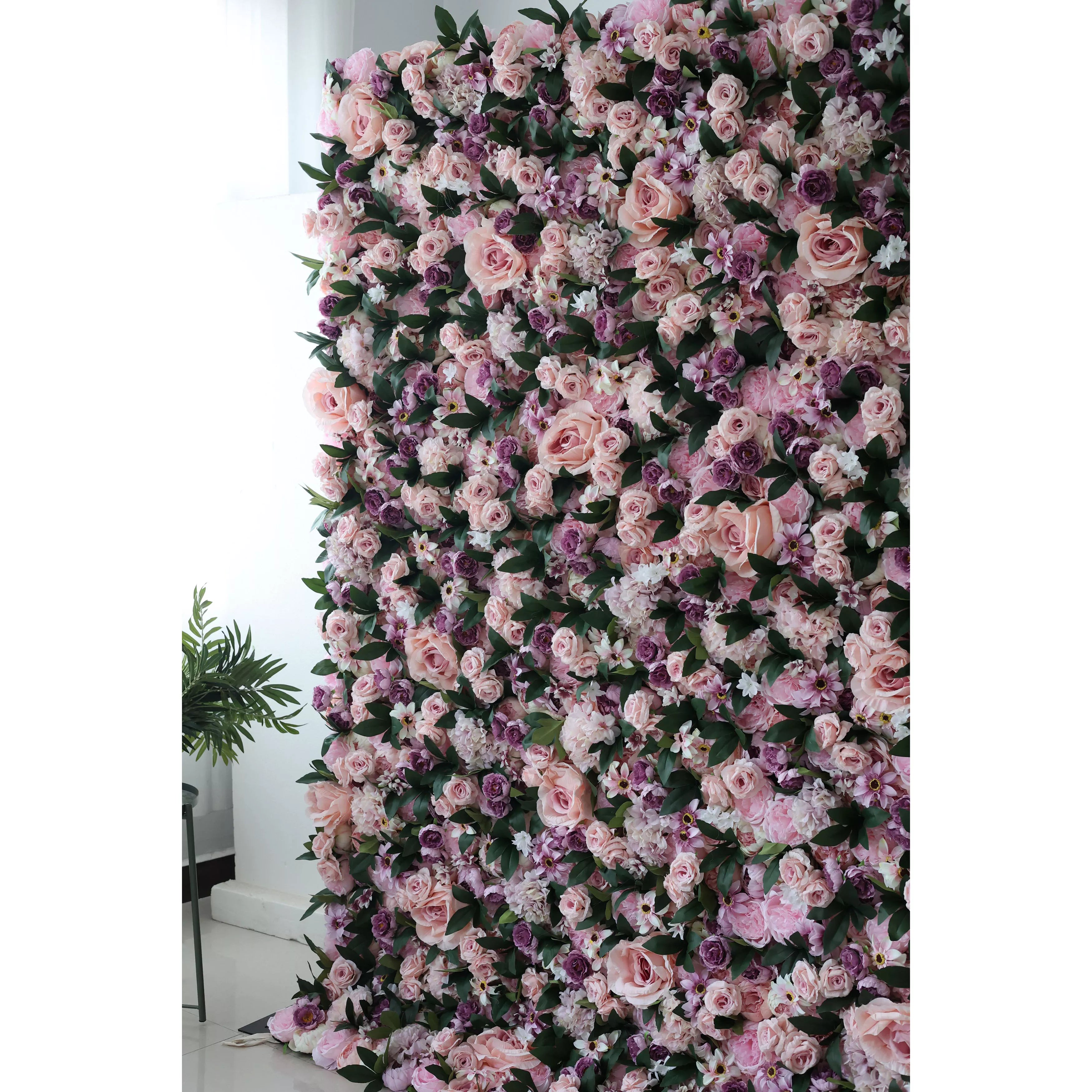 Valar Flores Roll Up Tecido Flor Artificial Parede Wedding Backdrop, Decoração Floral Festa, Fotografia Evento-VF-028-2