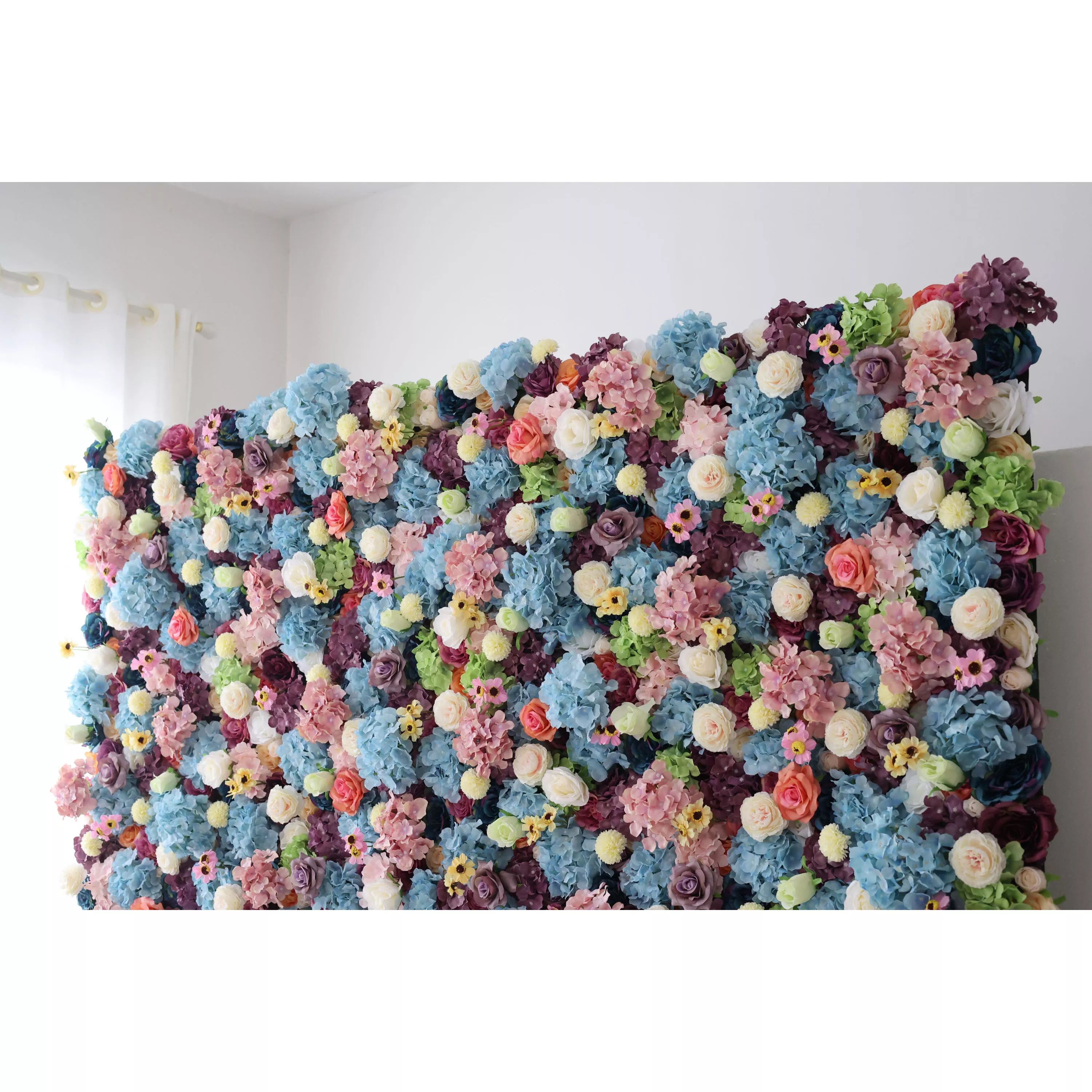 ValarFlowers Parede Floral Artificial Backdrop: Pastel Dreams - A Mesmeric Mélange of Soft Hues-VF-242