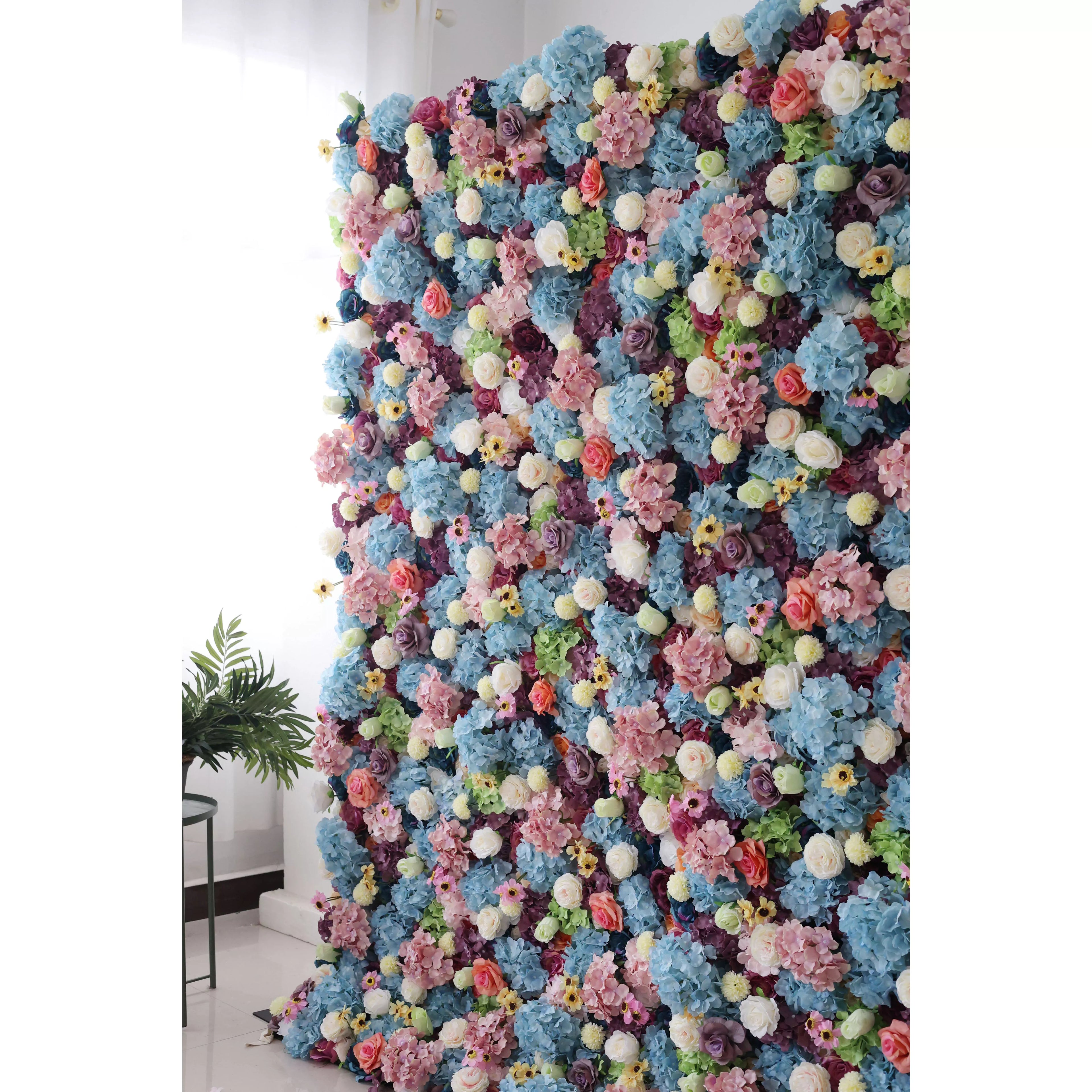 ValarFlowers Parede Floral Artificial Backdrop: Pastel Dreams - A Mesmeric Mélange of Soft Hues-VF-242