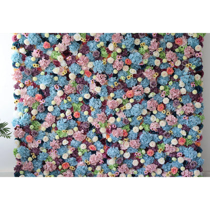 ValarFlowers Artificial Floral Wall Backdrop: Pastel Dreams - A Mesmeric Mélange of Soft Hues-VF-242