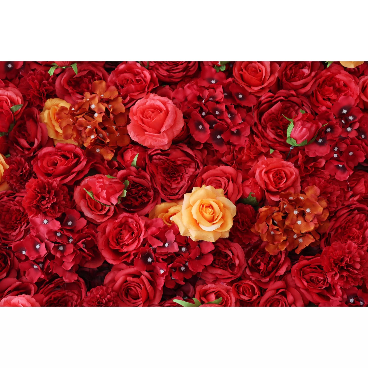 ValarFlowers Artificial Floral Wall Backdrop: Esplendor Vermelho Radiante - O Pináculo Apaixonado da Elegância Floral-VF-245