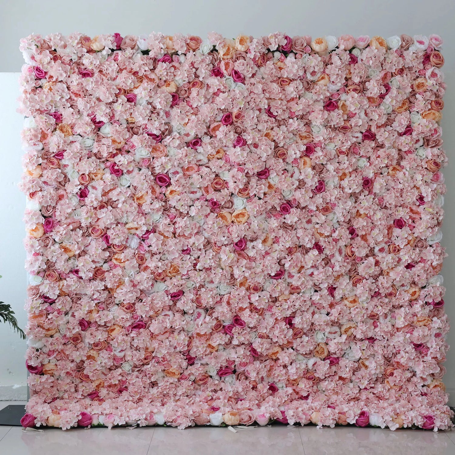 ValarFlowers Artificial Floral Parede Fundo: Pink Paradise - Um Mar Encantador de Suavidade-VF-244