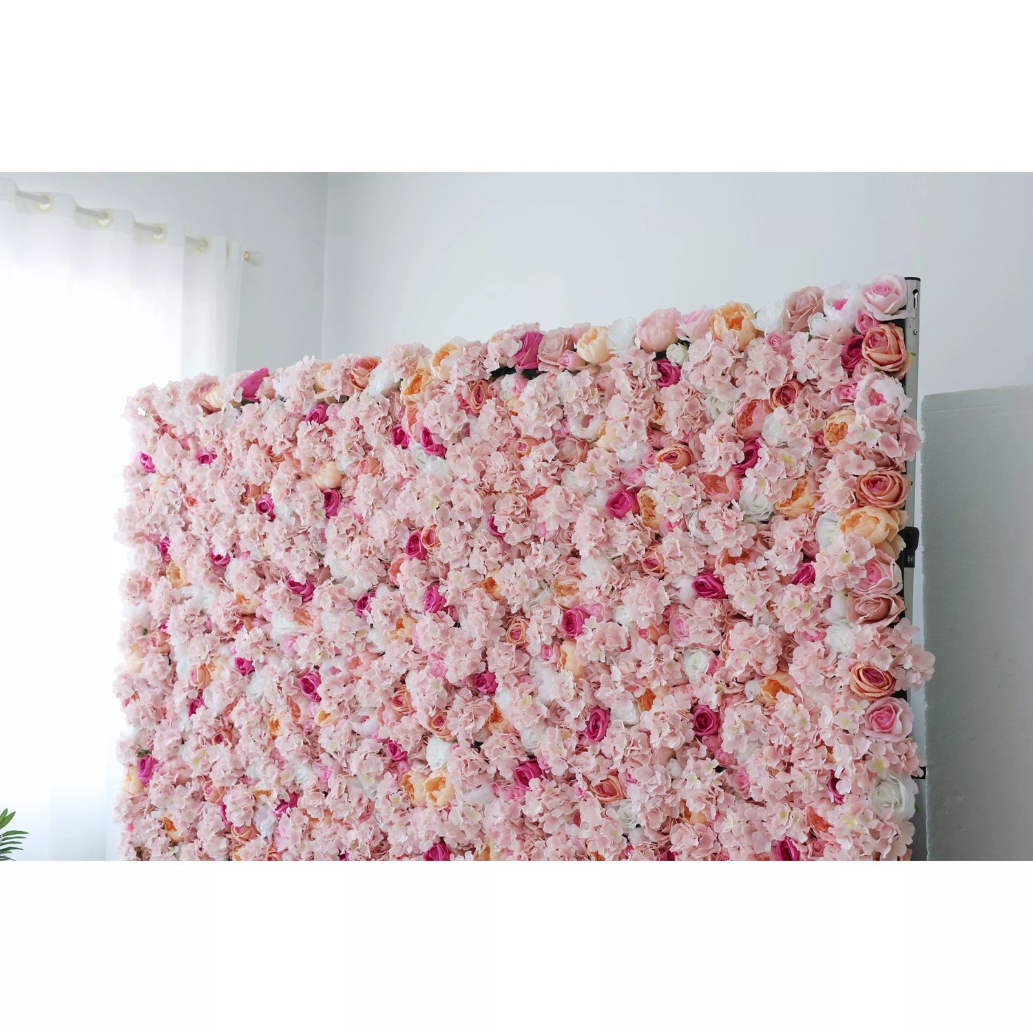 ValarFlowers Künstlicher Blumenwandhintergrund: Rosa Paradies - Ein bezauberndes Meer der Weichheit-VF-244