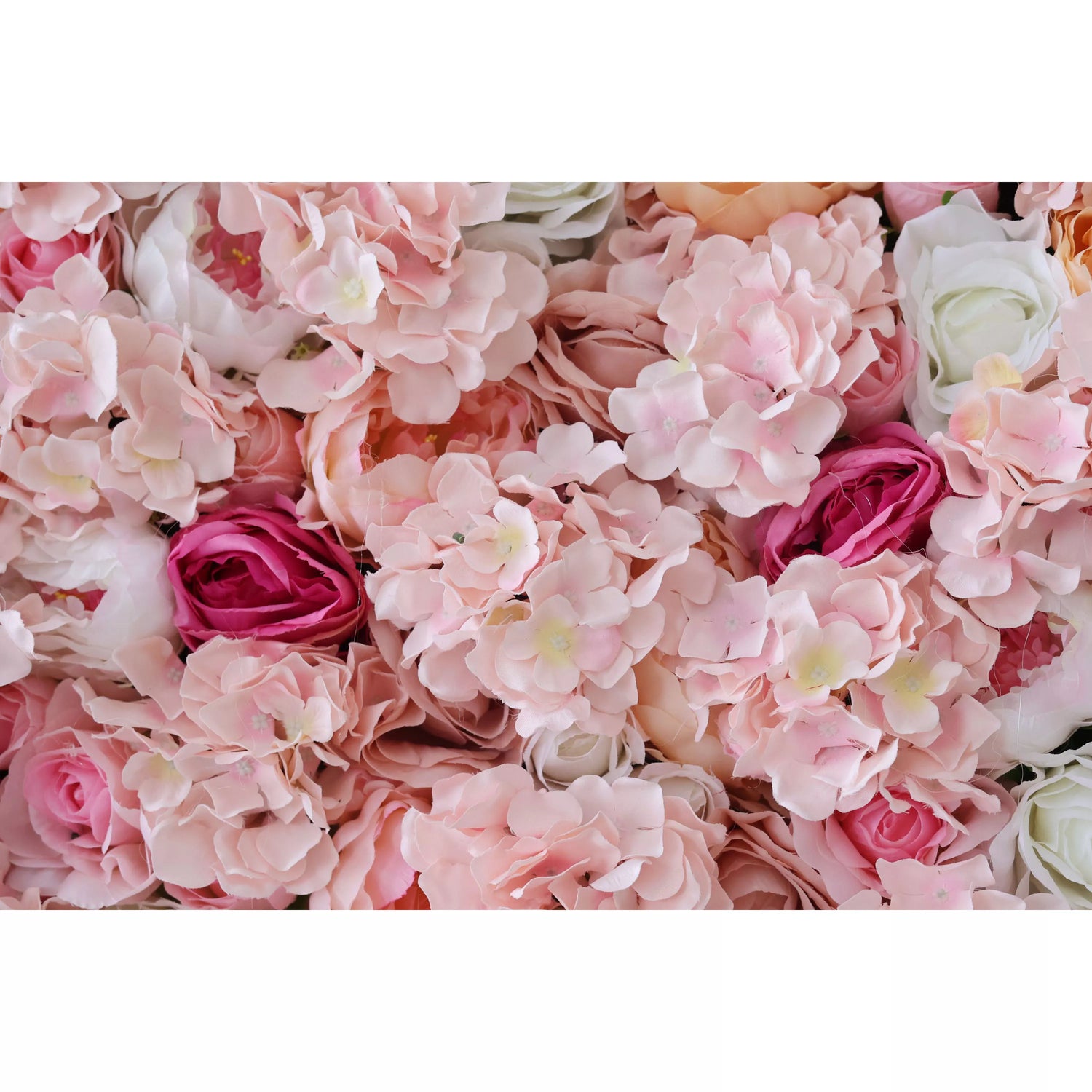 ValarFlowers Fondo de pared floral artificial: Pink Paradise - Un encantador mar de suavidad-VF-244