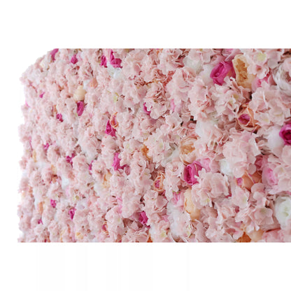 ValarFlowers Artificial Floral Wall Backdrop: Pink Paradise - An Enchanting Sea of Softness-VF-244