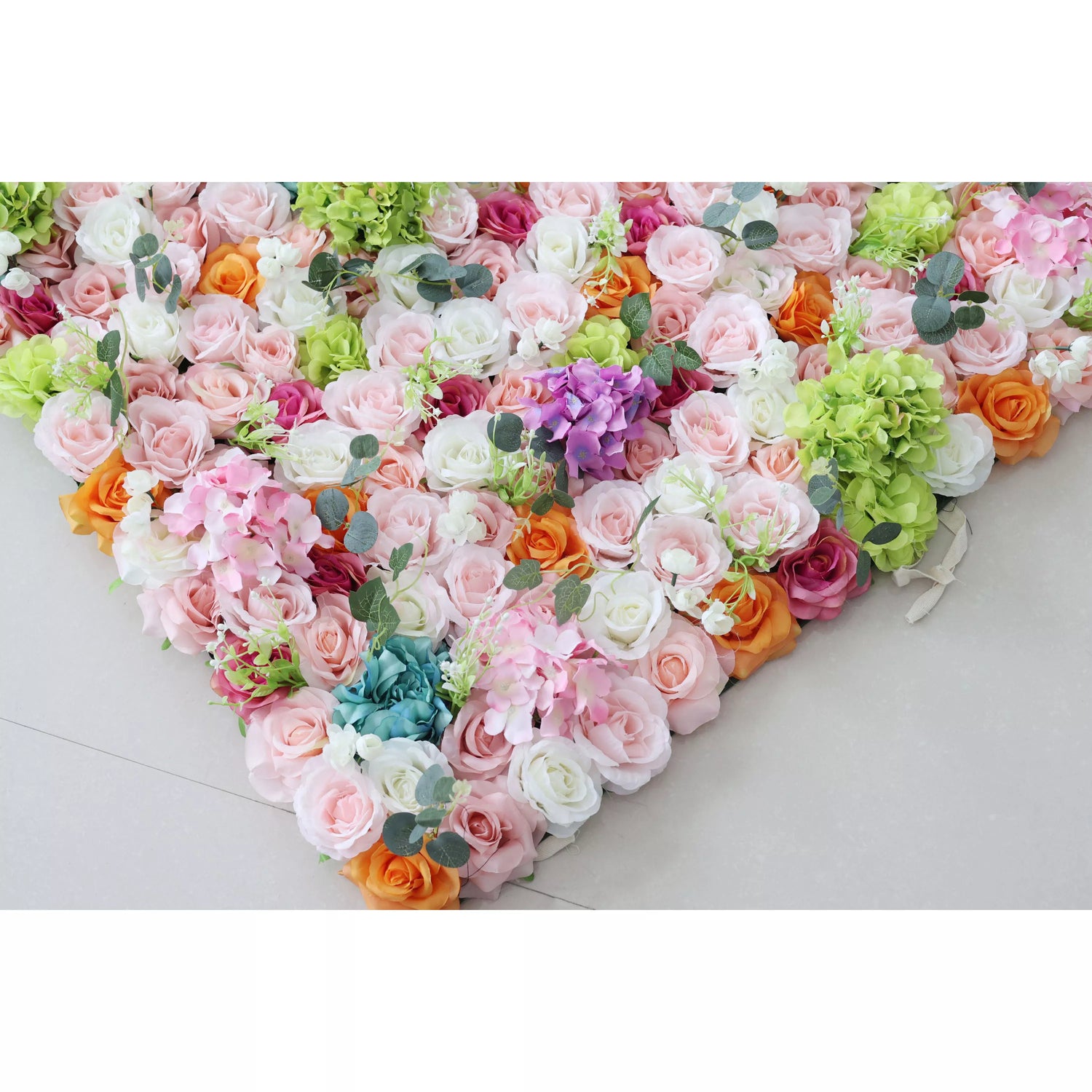 ValarFlowers Artificial Floral Wall Backdrop: Enchanted Garden Gala - A Dazzling Dance of Delicate Hues and Vibrant Blooms.-VF-248