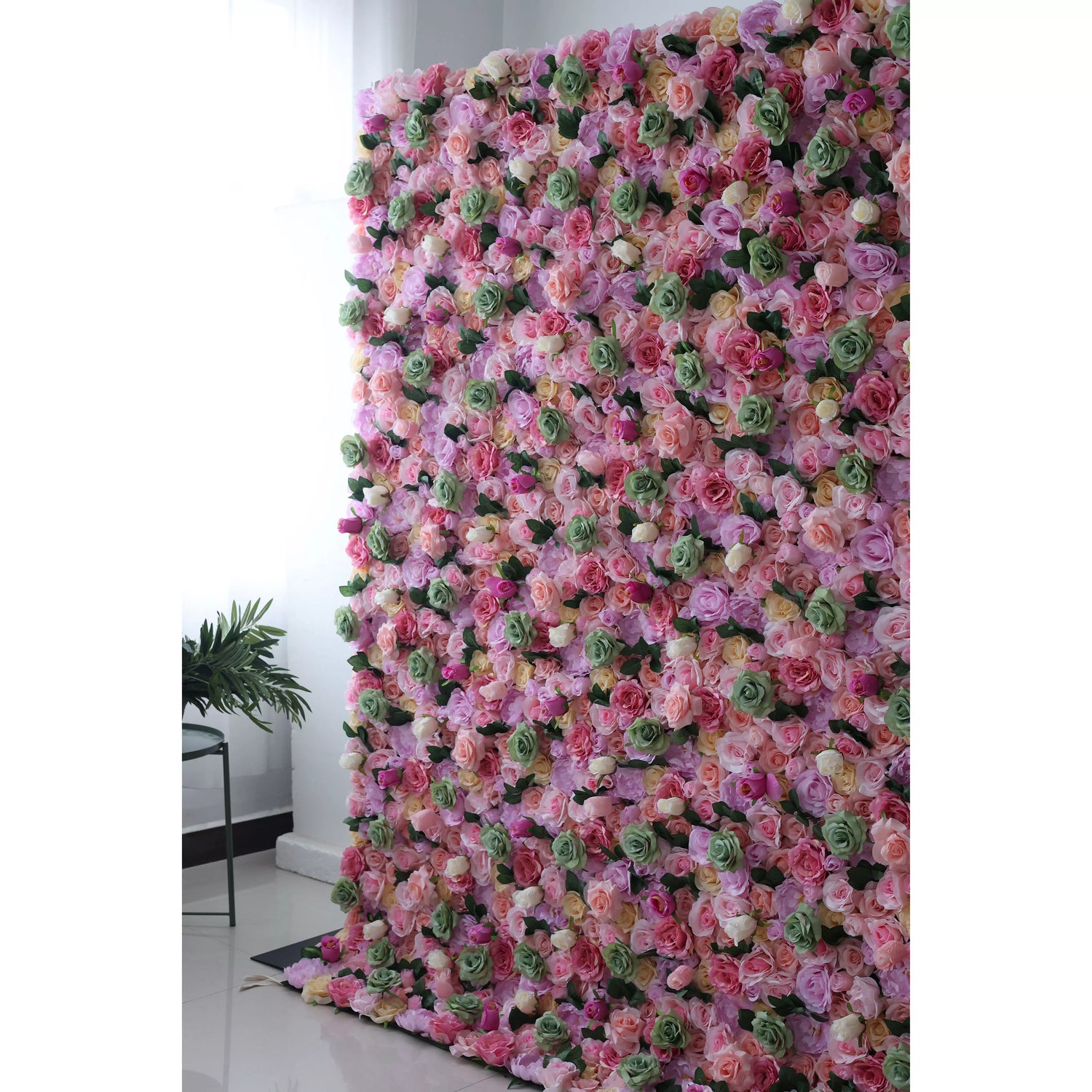 Valar fleurs Roll Up tissu fleur artificielle mur mariage toile de fond, décor de fête Floral, événement photographie-VF-022