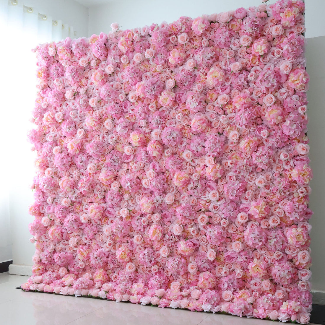 Valar Flowers Roll Up Fabric Artificial Flower Wall Wedding Backdrop, Floral Party Decor, Event Photography-VF-337