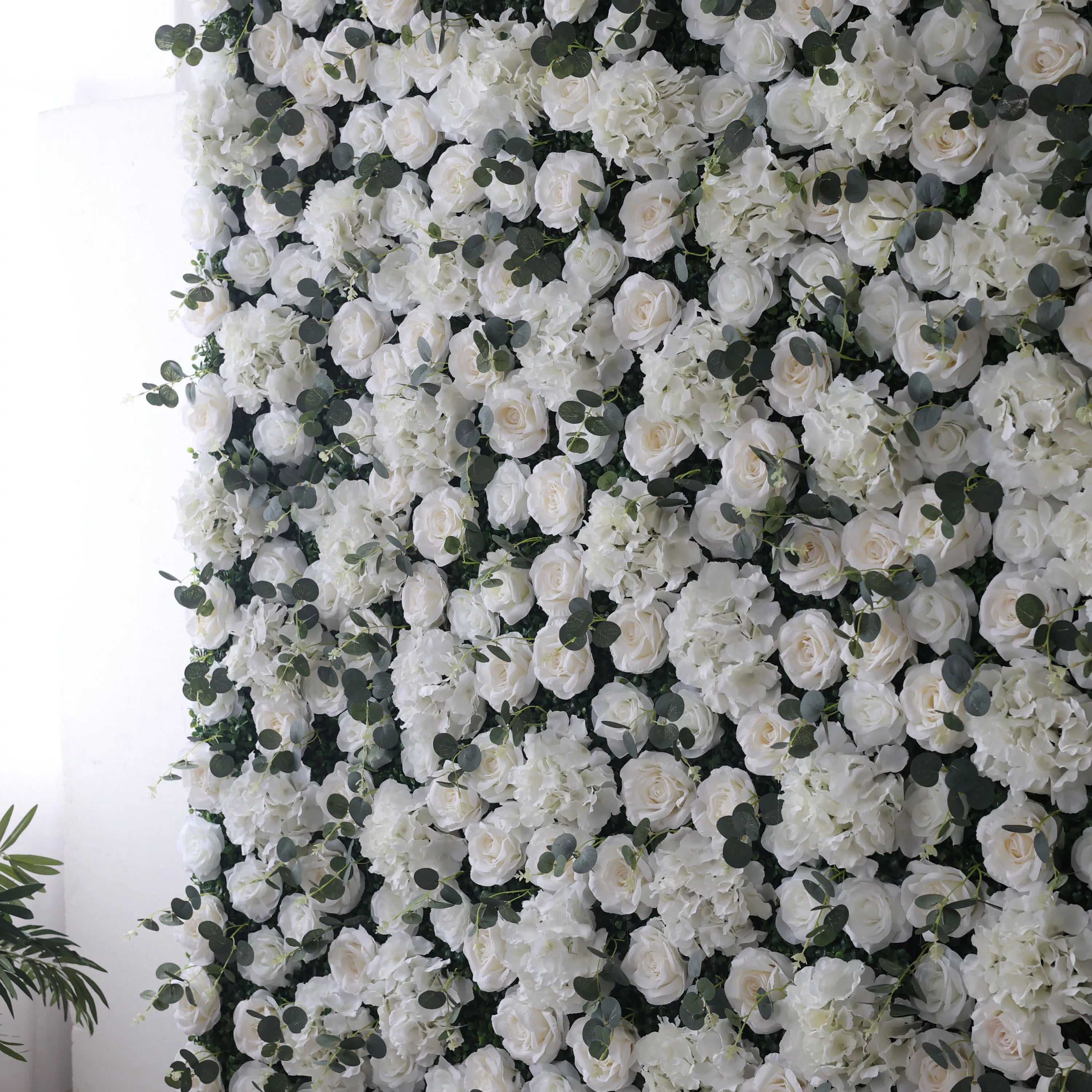 Valar Flowers Roll Up Fabric Artificial Flower Wall Wedding Backdrop, Floral Party Decor, Event Photography-VF-123