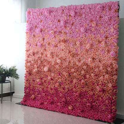 Valar Flowers Roll Up Backdrop: Embrace the enchantment of the Radiant Rose Gradient. Transitioning from deep fuchsia to tender blush, it&