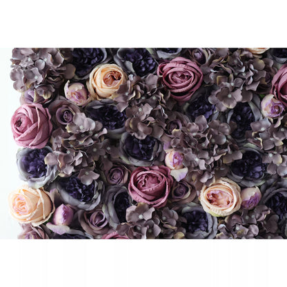 ValarFlowers artificiel Floral mur toile de fond : Regal Roses rêverie - un labyrinthe luxueux de tons lavande et lilas-VF-247