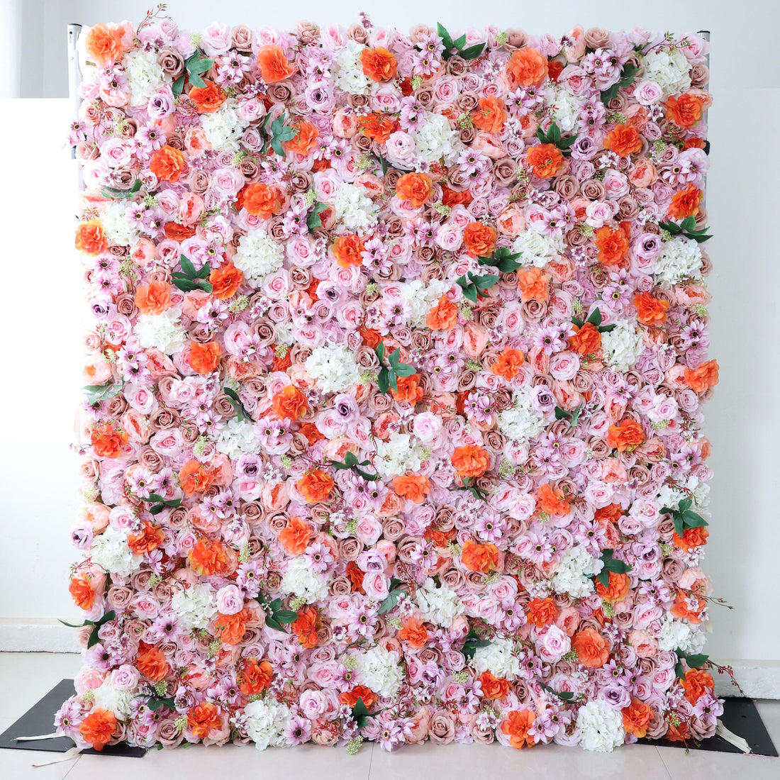 Valar Flowers Roll Up Fabric Artificial Flower Wall Wedding Backdrop, Floral Party Decor, Event Photography-VF-317