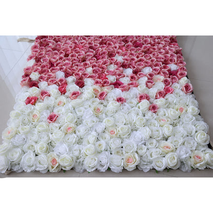 Valar Flores Roll Up Tecido Artificial Vermelho para Branco Degradê Flor Parede Wedding Backdrop, Decoração Floral Festa, Fotografia Evento-VF-338