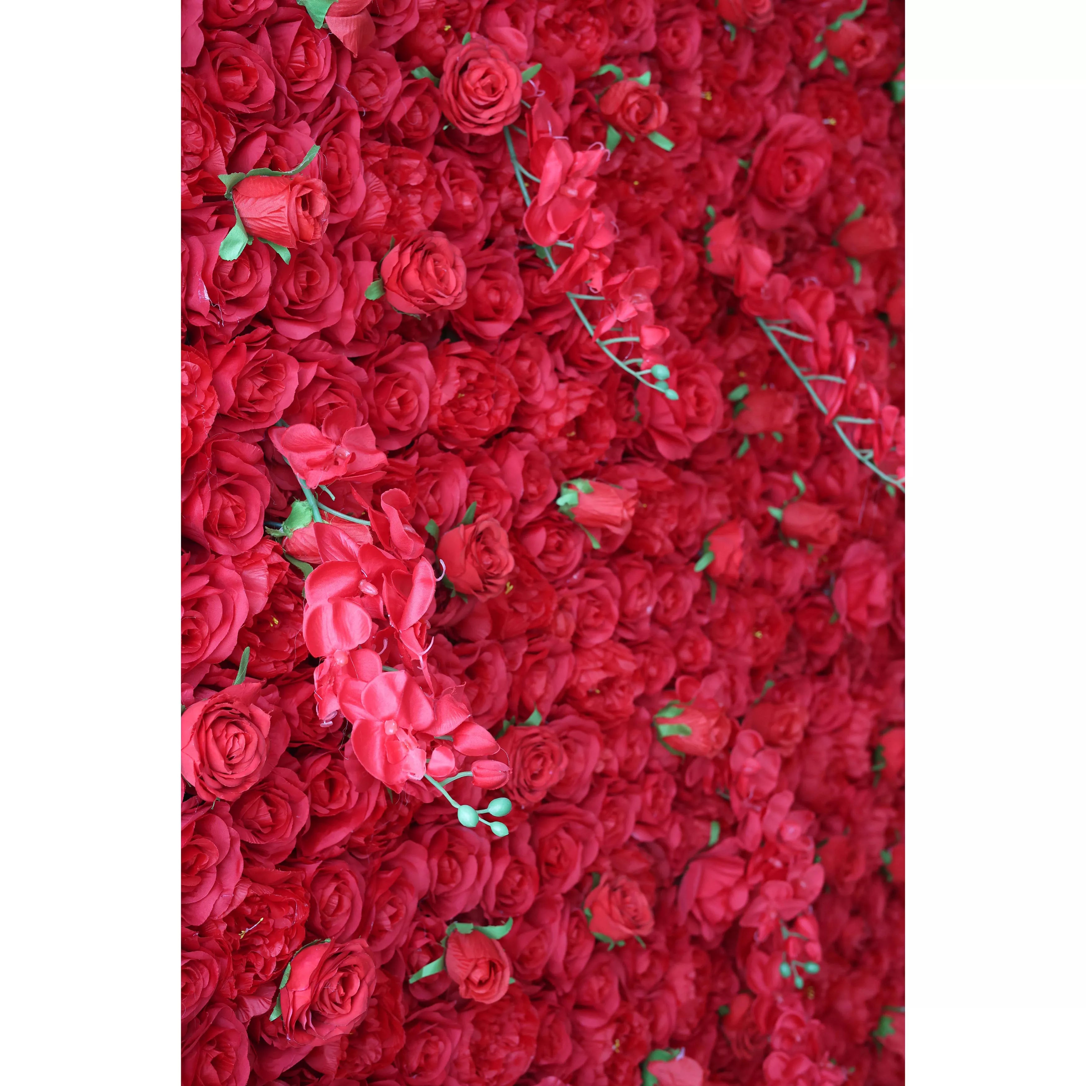 Valar Flores Roll Up Tecido Artificial Vivid Red Flower Wall Wedding Backdrop, Decoração Floral Festa, Fotografia Evento-VF-050