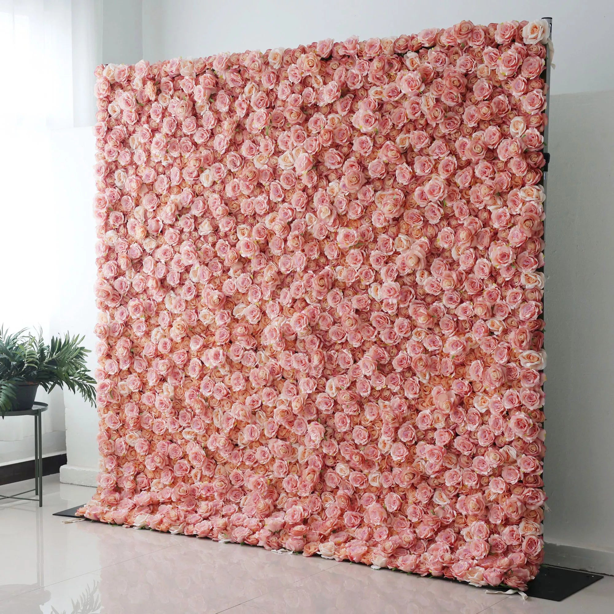 Valar fleurs retrousser tissu artificiel turc Rose et Oriental rose fleur mur mariage toile de fond, Floral Party Decor, Photography-VF-054-2 d&