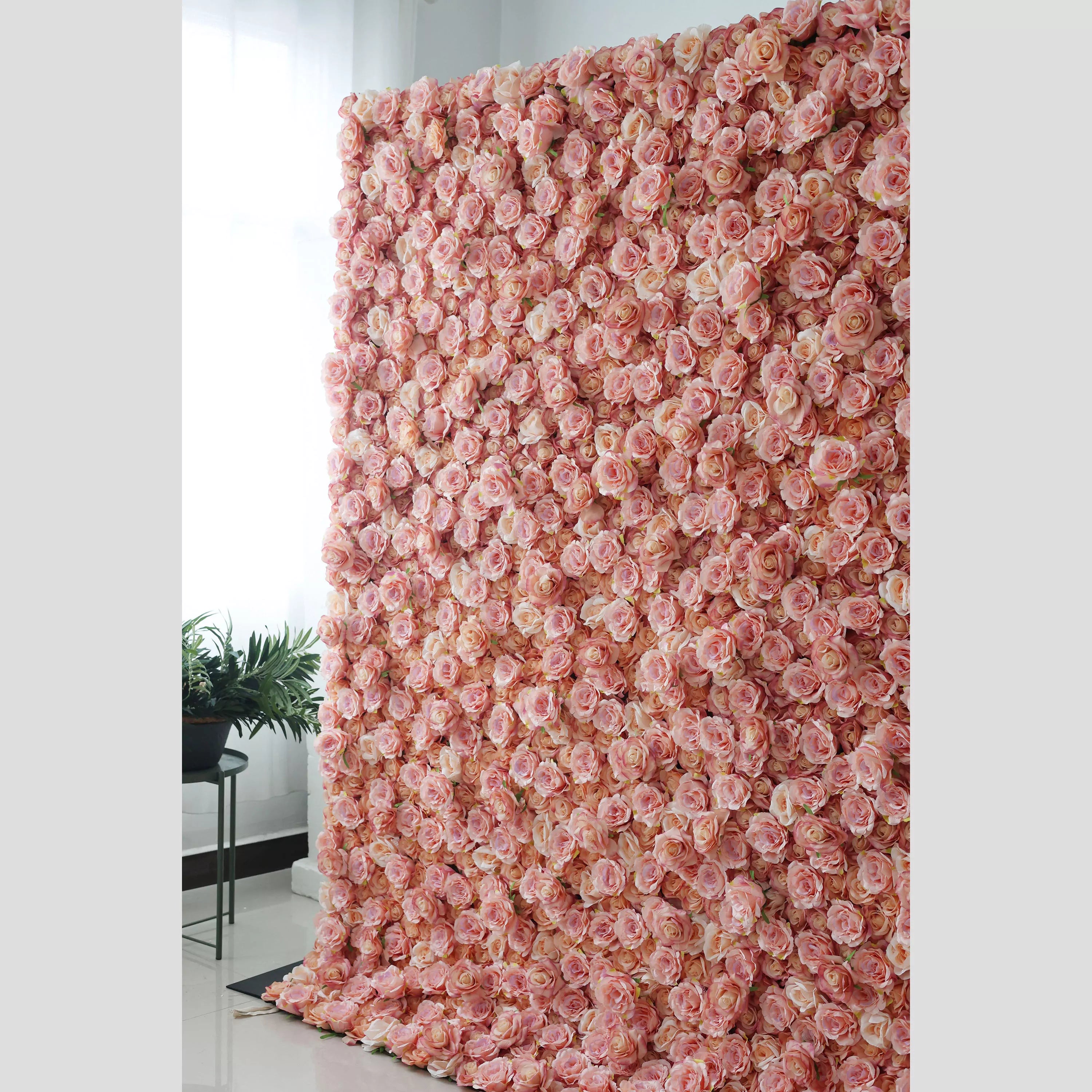 Valar fleurs retrousser tissu artificiel turc Rose et Oriental rose fleur mur mariage toile de fond, Floral Party Decor, Photography-VF-054-2 d&