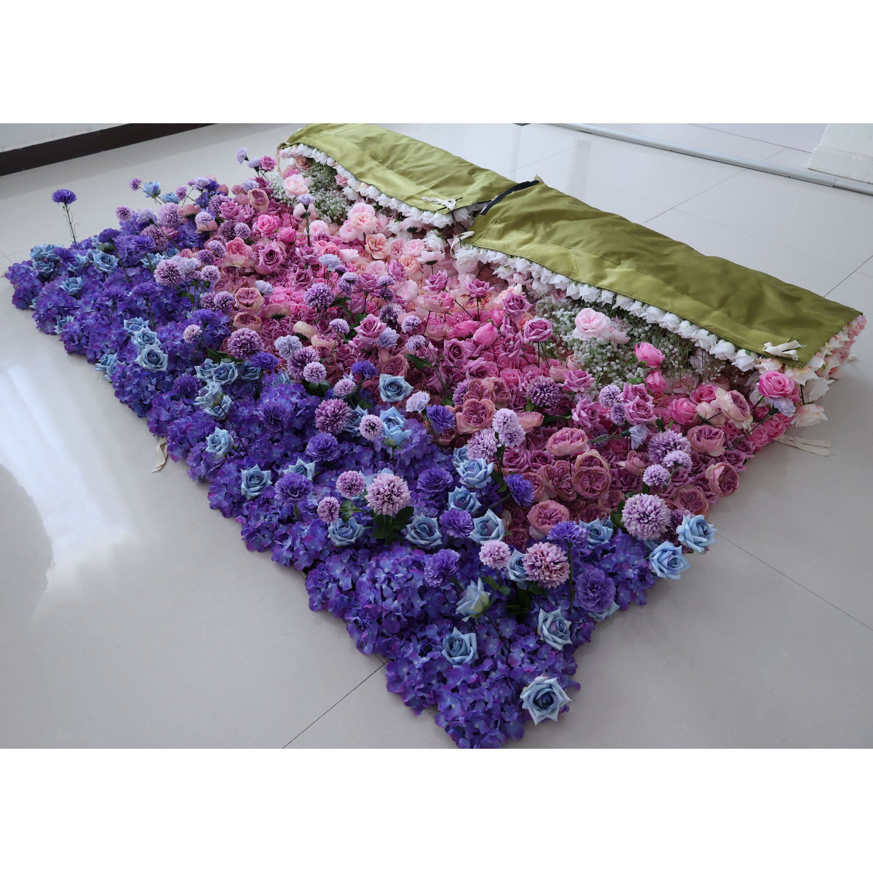 Valar Flowers Roll Up Fabric Artificial Flower Wall Wedding Backdrop, Floral Party Decor, Event Photography-VF-340