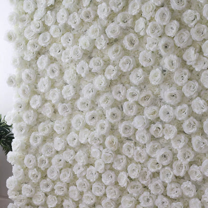 ValarFlowers Artificial Rose Wall Backdrop: Serene Elegance - The Whispering Whites-VF-256