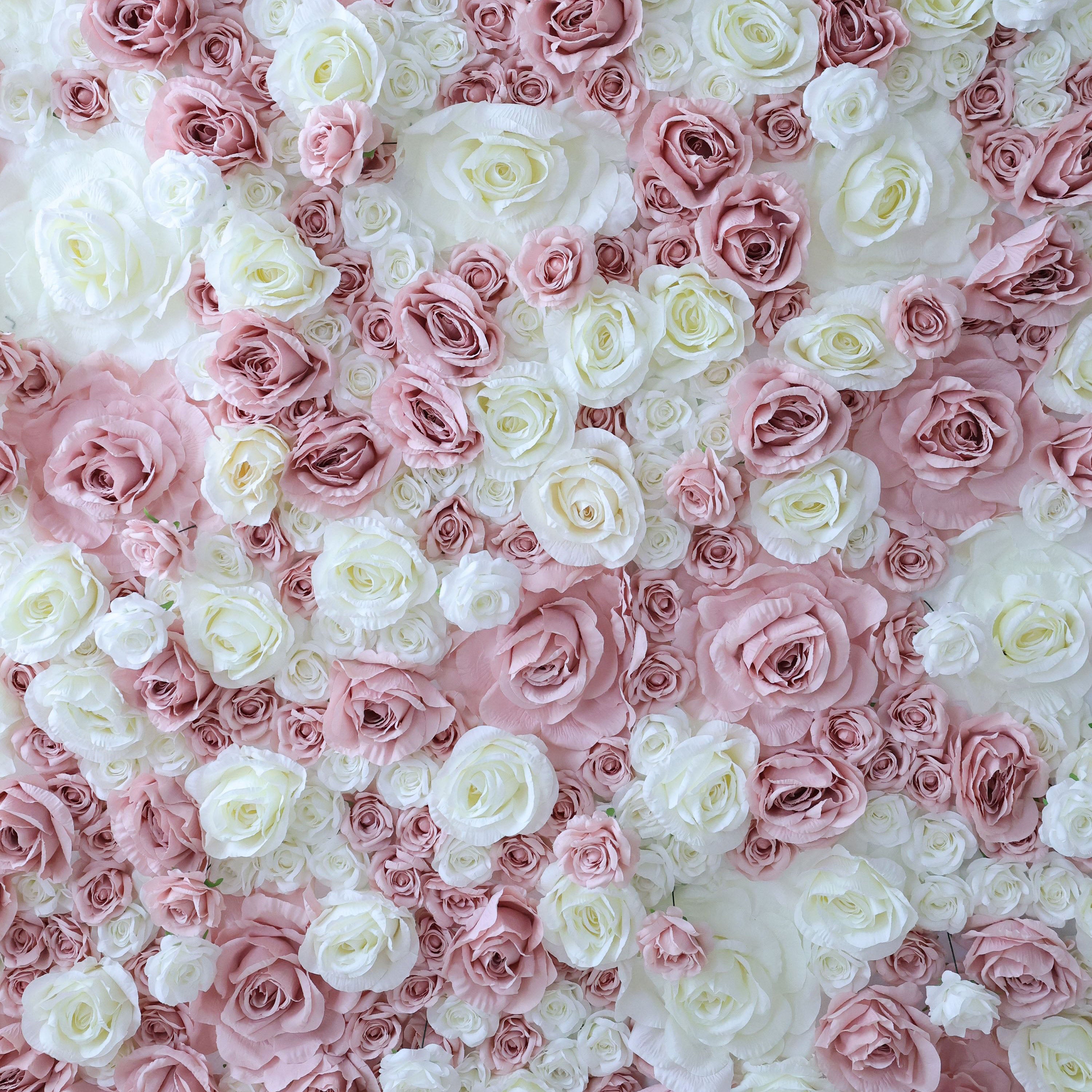 Valar Flowers Roll Up Fabric Artificial Flower Wall Wedding Backdrop, Floral Party Decor, Event Photography-VF-315