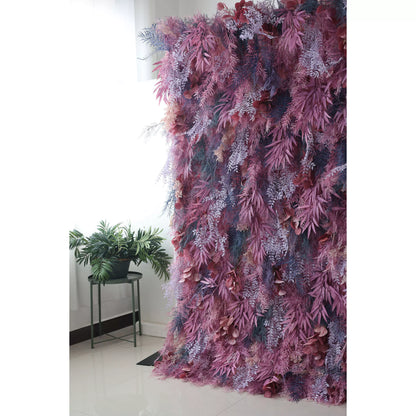 ValarFlowers Artificial Fern Wall Backdrop: Mystic Foliage - An Enchantment of Plum and Lavender-VF-255