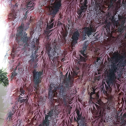 ValarFlowers Artificial Fern Wall Backdrop: Mystic Foliage - An Enchantment of Plum and Lavender-VF-255