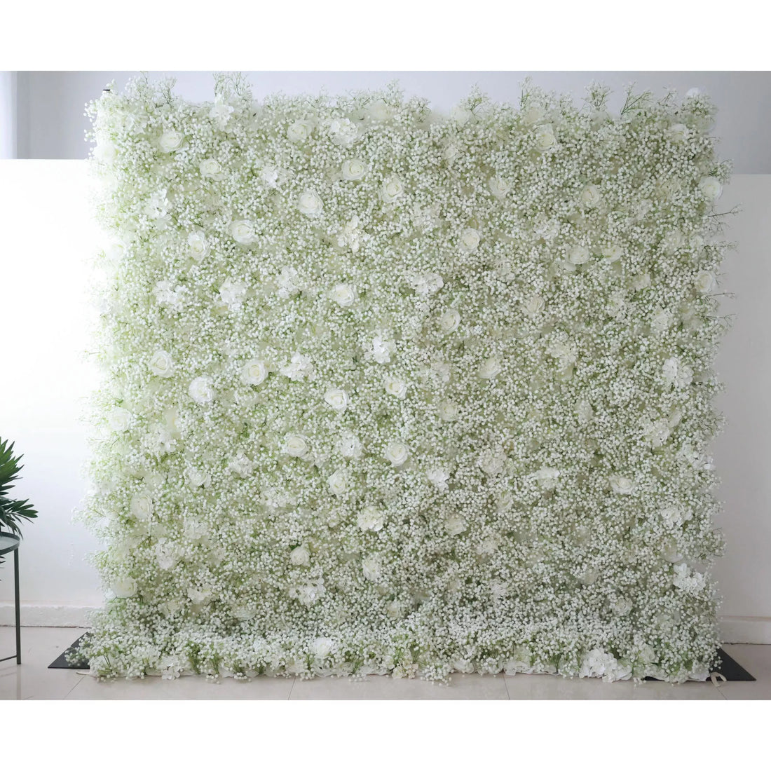 ValarFlowers Artificial Floral Wall Backdrop: Elysian Garden Artificial Floral Wall Backdrop: Ethereal White Blossoms Edition-VF-268