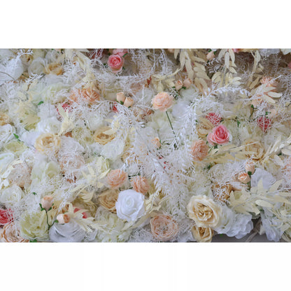 ValarFlowers Artificial Rose Wall Backdrop: Ethereal Elegance - The Whispered Wishes Collection-VF-258